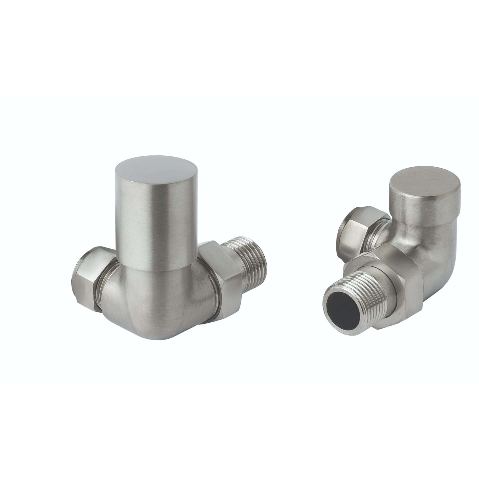 Brass bathroom valves with threaded connections and right-angled design for efficient water flow control in homes and commercial bathrooms. Ideal for plumbing installations and repairs.