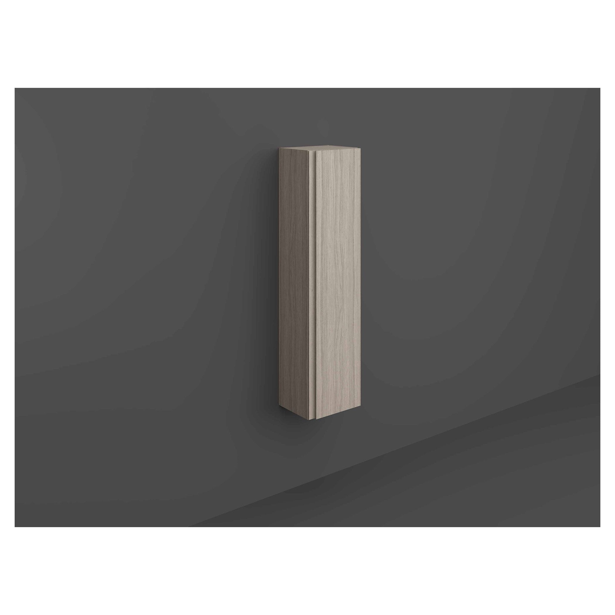 Modern wooden bathroom cabinet with a minimalist design, wall-mounted storage solution for contemporary bathrooms.