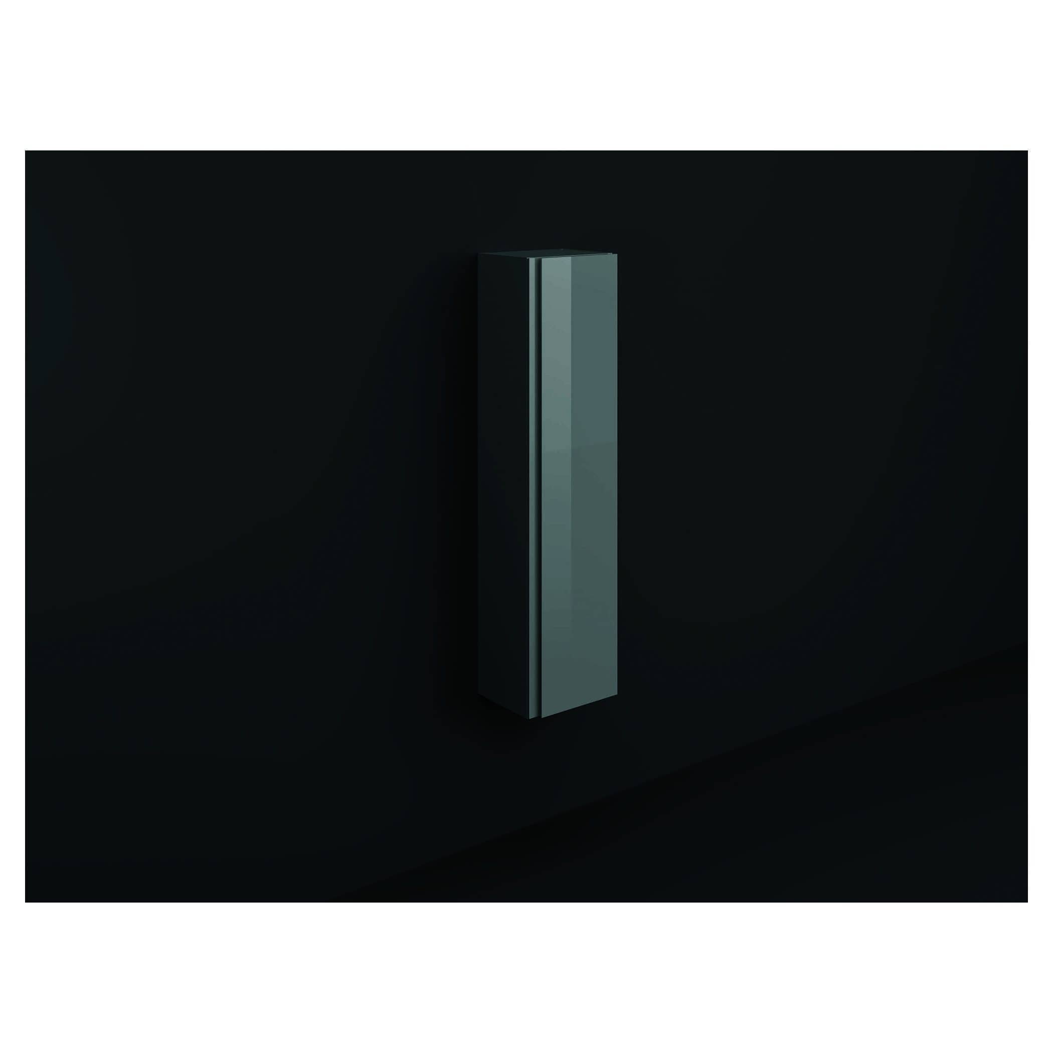 Sleek black bathroom wall-mounted soap or sanitizer dispenser in modern minimalist design.