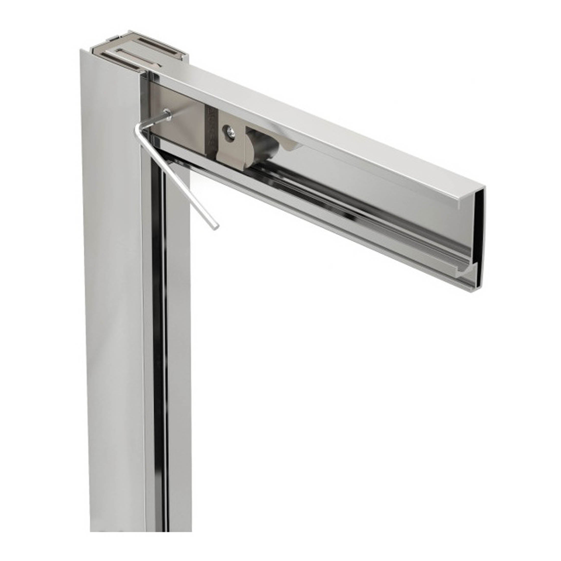 High-quality stainless steel bathroom door closer for secure and smooth door operation by Bubly Bathrooms. Durable construction ensures long-lasting performance and easy installation.