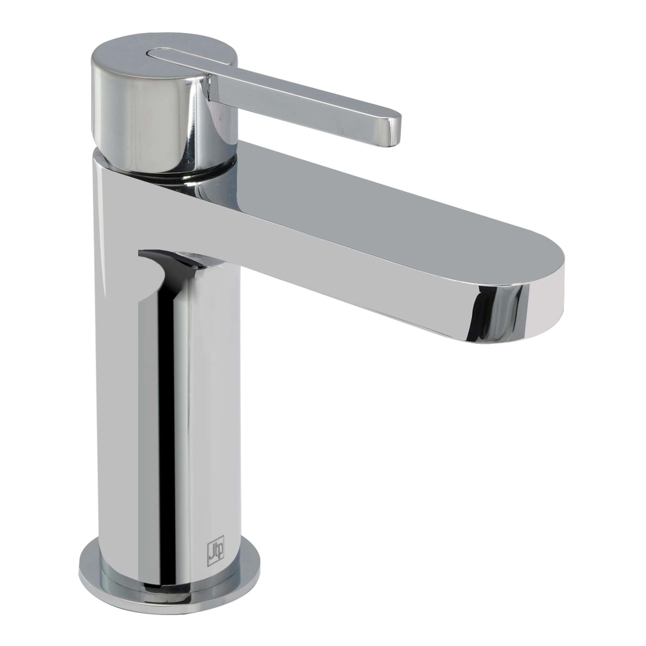 Polished chrome bathroom basin mixer tap, modern single handle, sleek design, ideal for contemporary bathrooms, high-quality fixtures, durable and stylish.