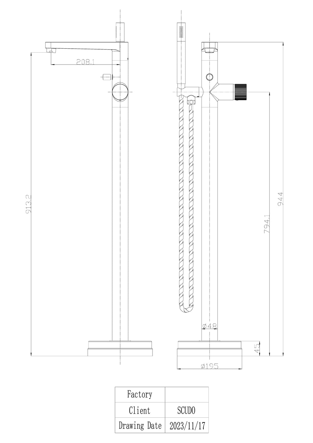 Scudo Koko Freestanding Bath Shower Mixer