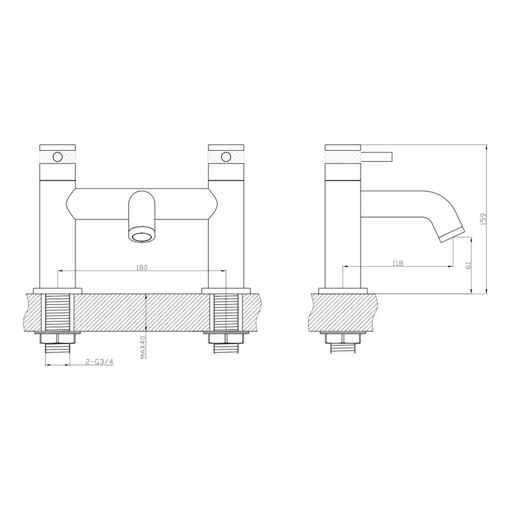 High-quality modern bathroom sink tap with detailed technical drawings for installation and design. Perfect for contemporary bathrooms seeking stylish and functional fixtures.