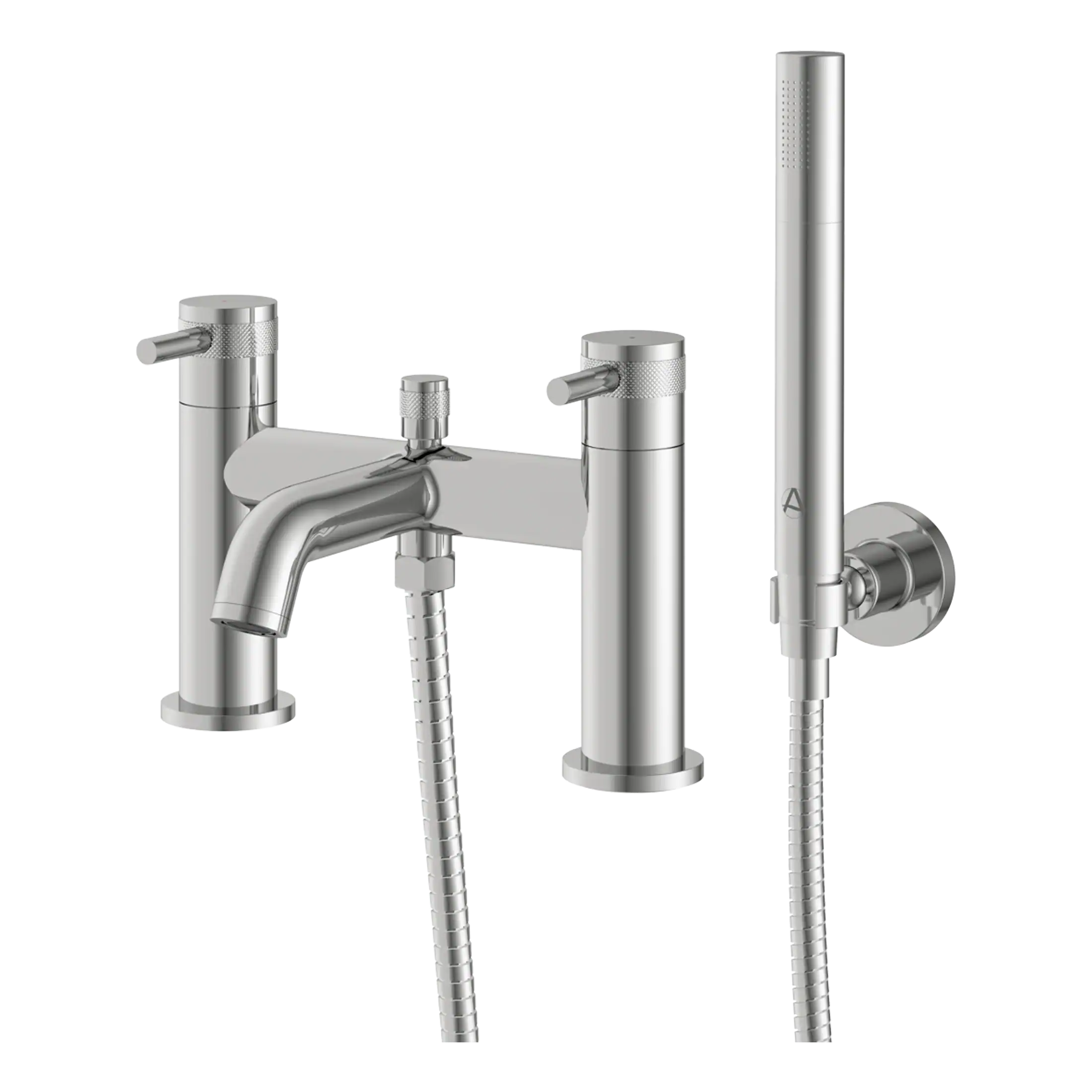 Sleek modern chrome bathroom faucets with a handheld shower attachment, designed for stylish and functional home bathrooms. Durable, high-quality fixtures perfect for contemporary bathroom updates.