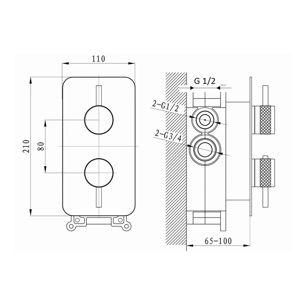 Precision technical plumbing diagram with detailed measurements and connection specifications for Bubly Bathrooms. Ideal for bathroom plumbing installation and design.