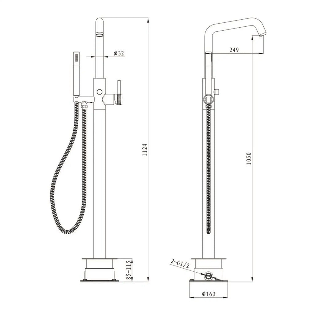 High-quality bathroom tap with flexible hose and modern design, ideal for contemporary bathrooms, available at Bubly Bathrooms. Perfect for stylish bathroom refurbishments.