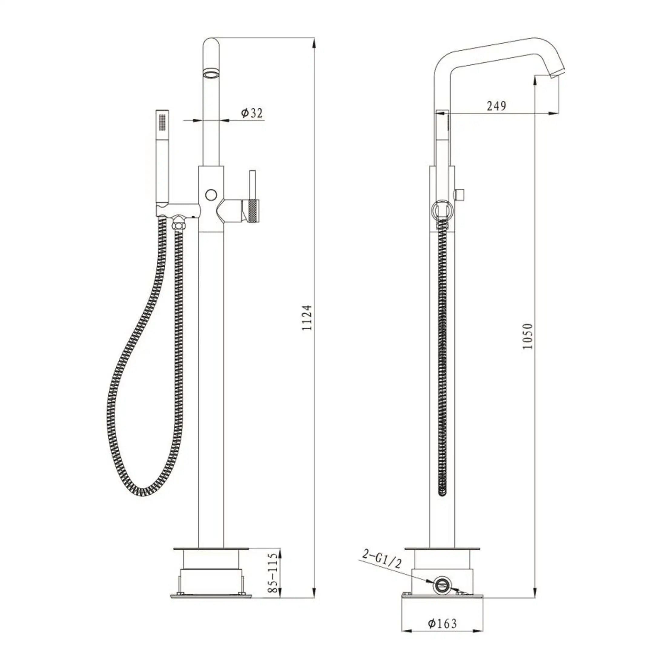 High-quality bathroom tap with flexible hose and modern design, ideal for contemporary bathrooms, available at Bubly Bathrooms. Perfect for stylish bathroom refurbishments.