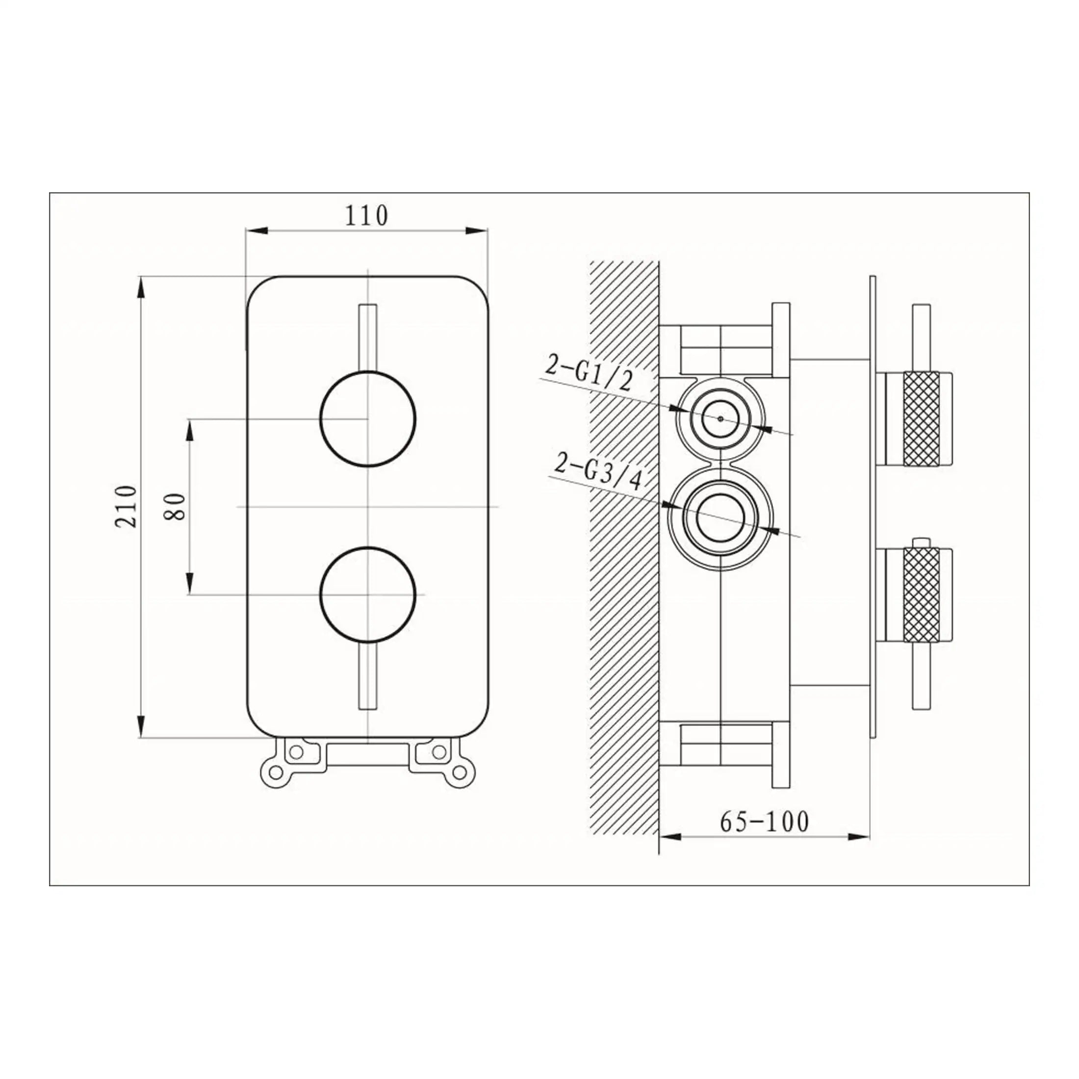 High-quality technical drawing of Bubly Bathrooms plumbing fixture with precise measurements and installation details, ideal for bathroom renovation and plumbing projects.