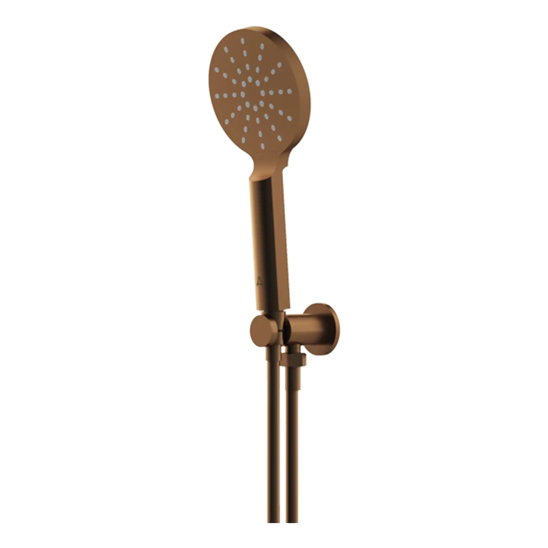 Polished bronze rainfall shower head and hand shower set for modern bathroom, featuring adjustable wall mount and durable construction for an elegant shower experience.