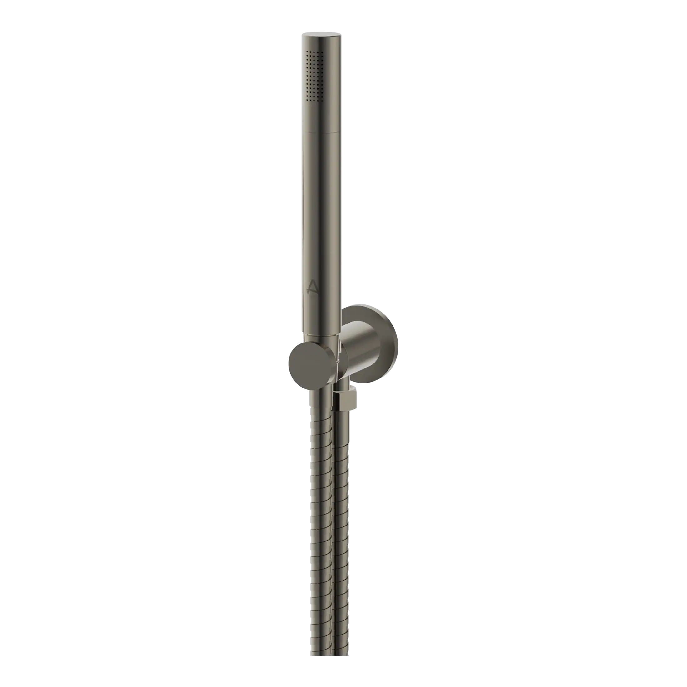 Shower head and rail system for modern bathroom, stainless steel finish, adjustable height and water control, minimalist design for sleek bathroom renovation, Bubly Bathrooms.