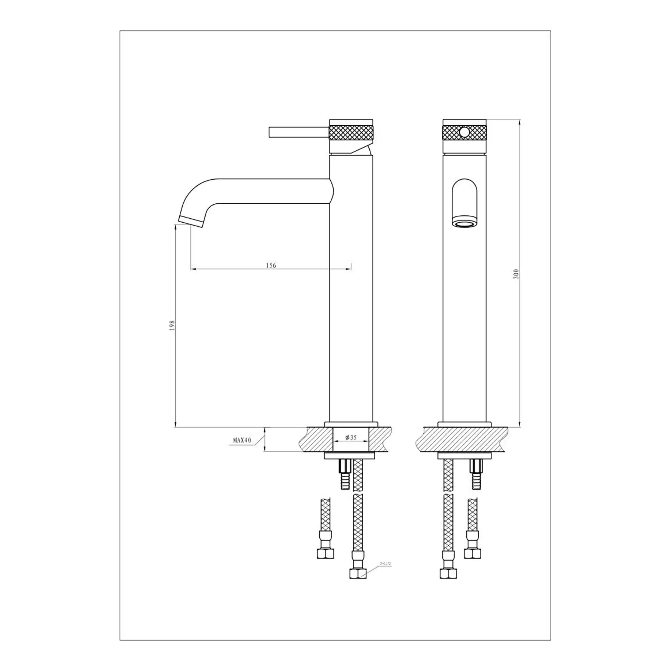 Modern bathroom tap with sleek chrome finish and precise technical drawing detailing dimensions for installation and design. Ideal for contemporary bathroom renovation projects.