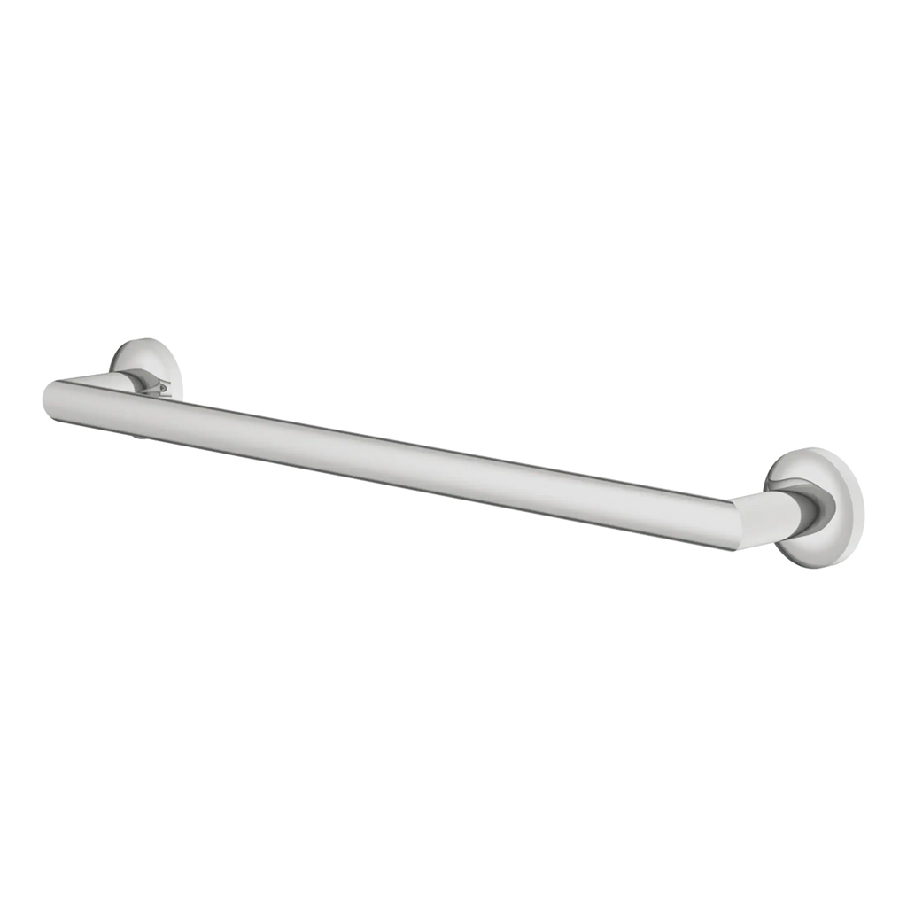 Stainless steel grab rail for bathrooms, designed for safety and support, ideal for elderly or disabled individuals, easy to install in showers and near toilets.