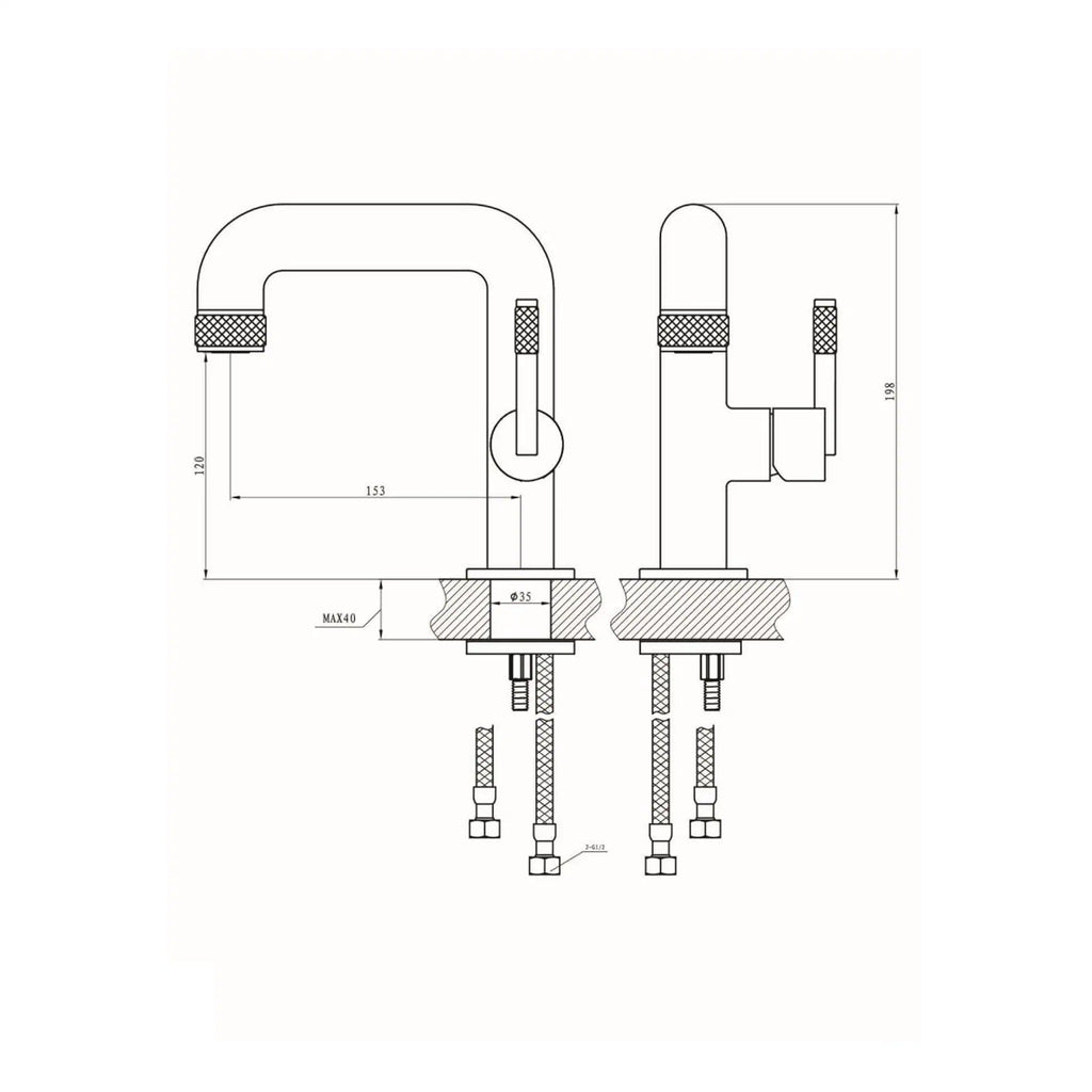 High-Resolution Technical Bathroom Sink Faucet Diagram with Dimensions and Installation Details for Bubly Bathrooms.