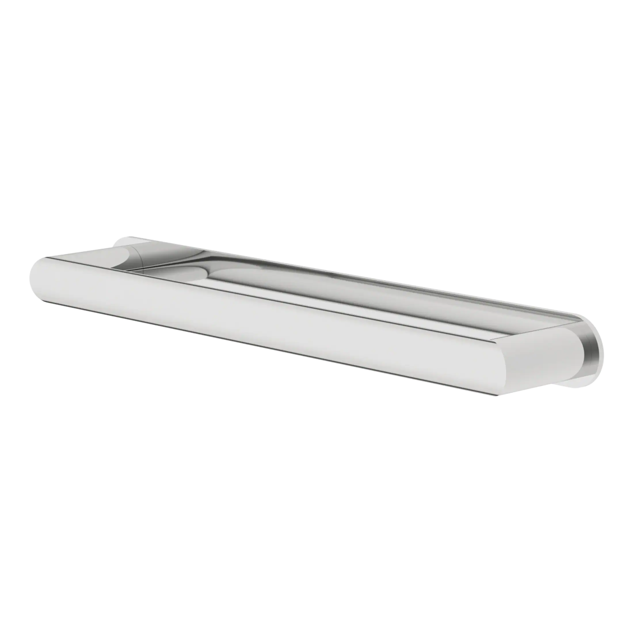 Sleek modern chrome bathroom towel holder with minimalist design, ideal for contemporary bathrooms, providing elegant towel storage solutions.