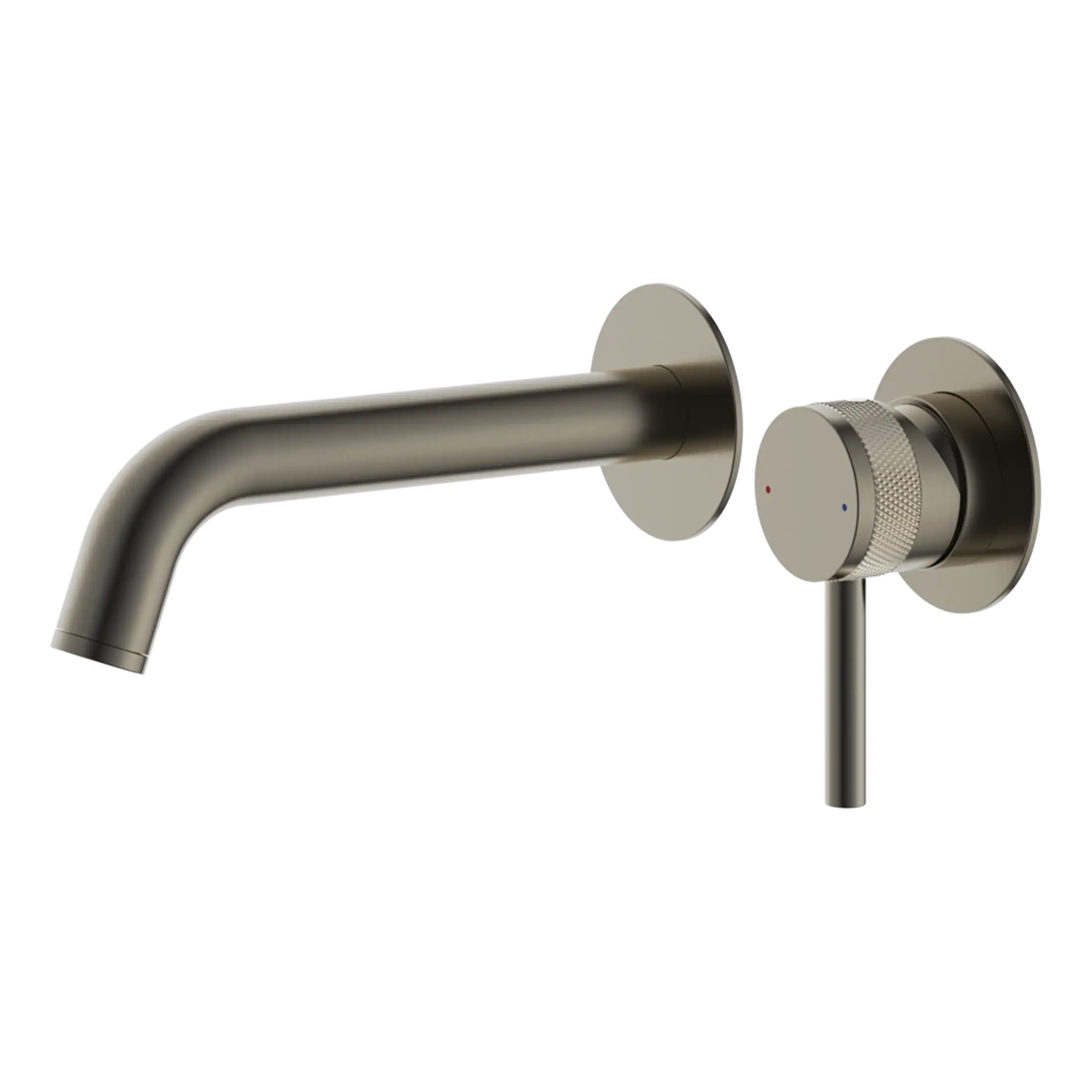 Modern stainless steel wall-mounted kitchen or bathroom tap with side lever control, sleek design, ideal for stylish, contemporary spaces.