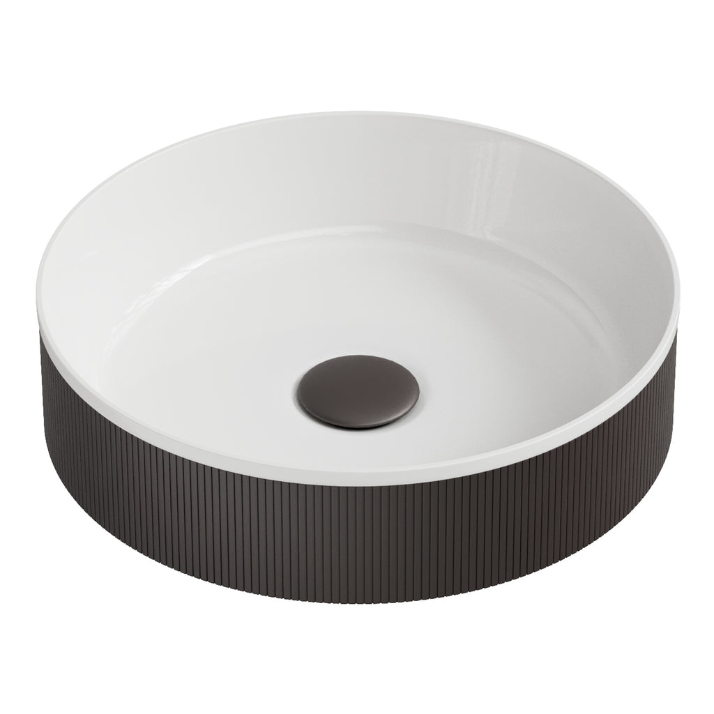 Scudo Koko Black Fluted Countertop Basin