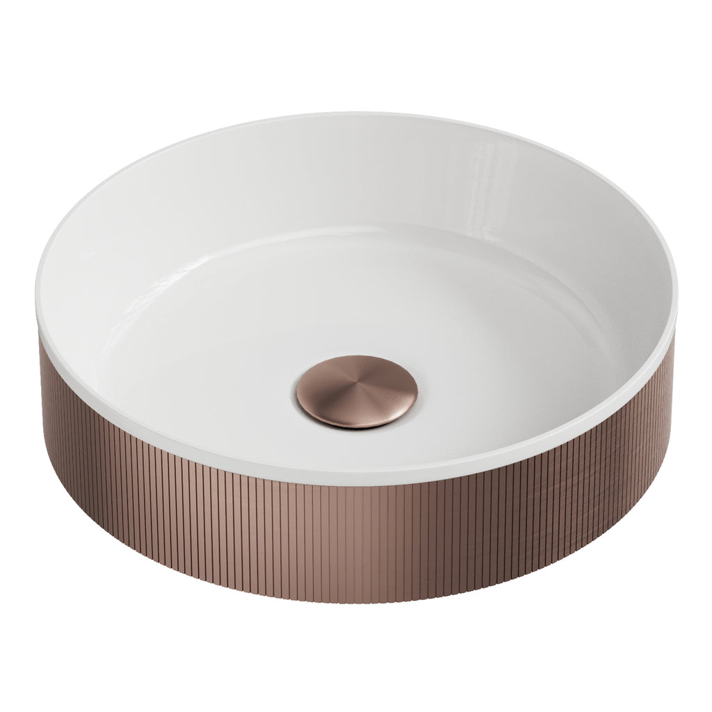 Scudo Koko Brushed Bronze Fluted Countertop Basin