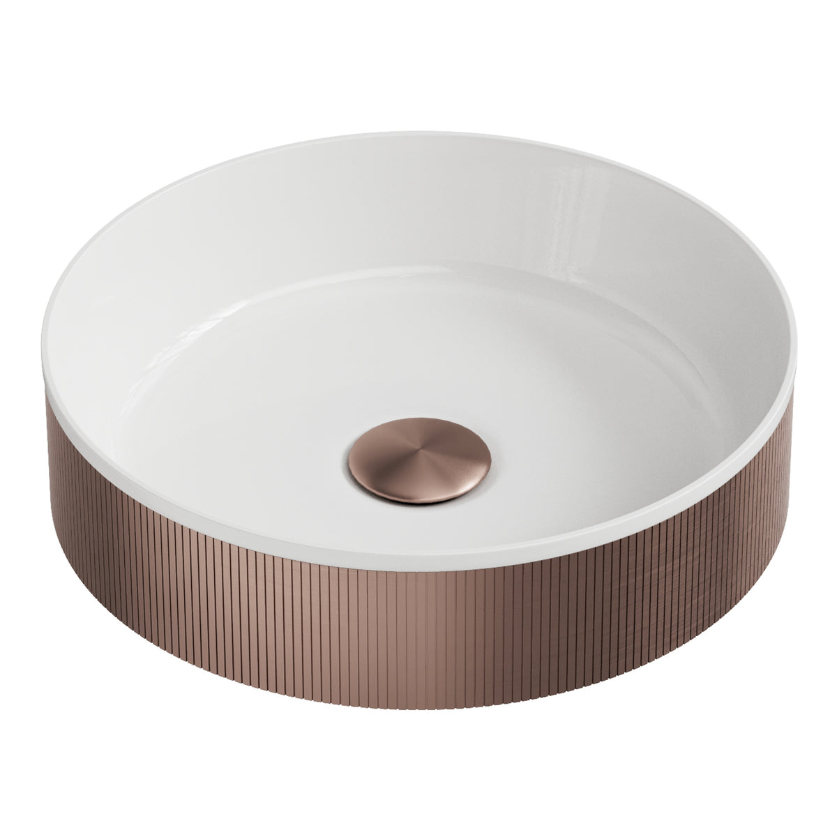 Scudo Koko Brushed Bronze Fluted Countertop Basin