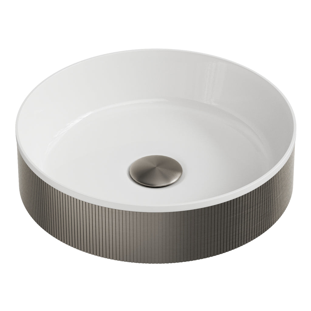 Scudo Koko Gunmetal Fluted Countertop Basin