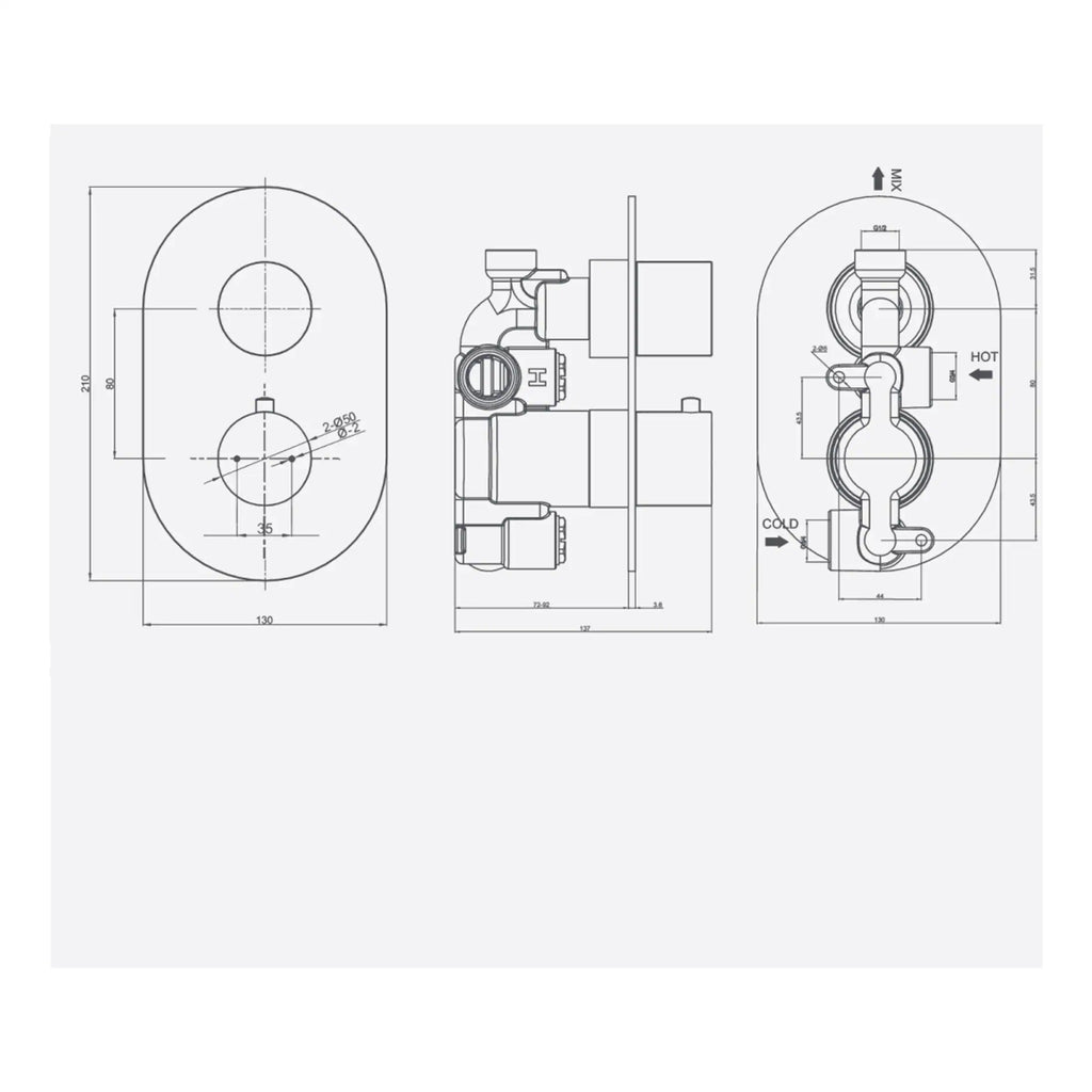 Precise technical plumbing installation blueprint for Bubly Bathrooms, showcasing detailed measurements for bathroom fixtures and pipe fittings for high-quality bathroom renovation projects.
