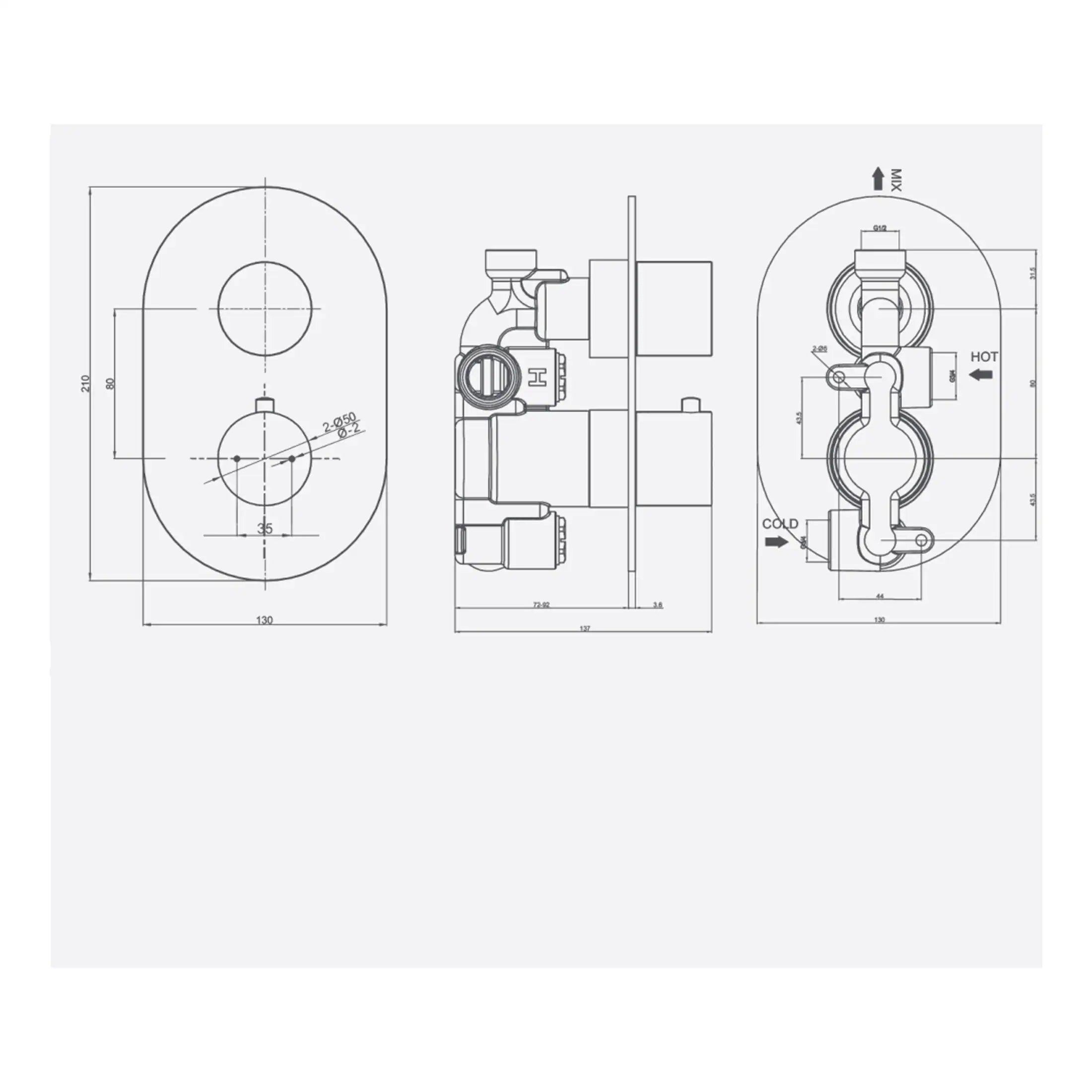 Precise technical plumbing installation blueprint for Bubly Bathrooms, showcasing detailed measurements for bathroom fixtures and pipe fittings for high-quality bathroom renovation projects.