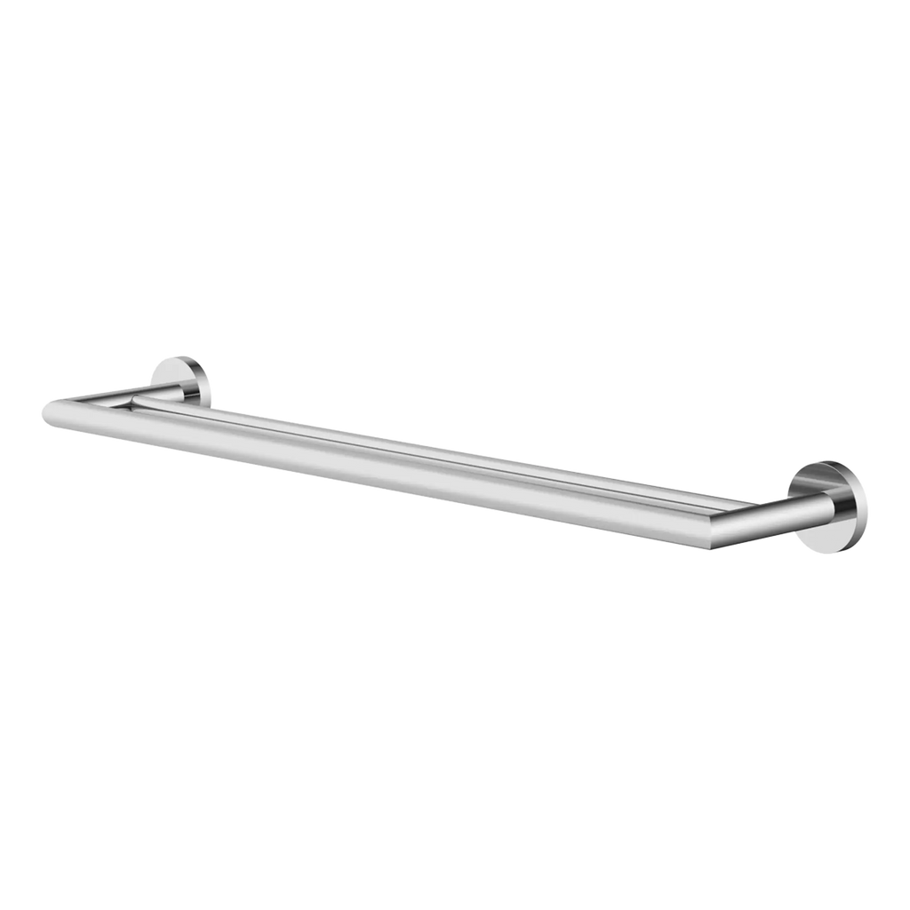 Chrome towel rail for modern bathrooms, made from stainless steel with a sleek, minimalist design, ideal for towel storage and bathroom decor.
