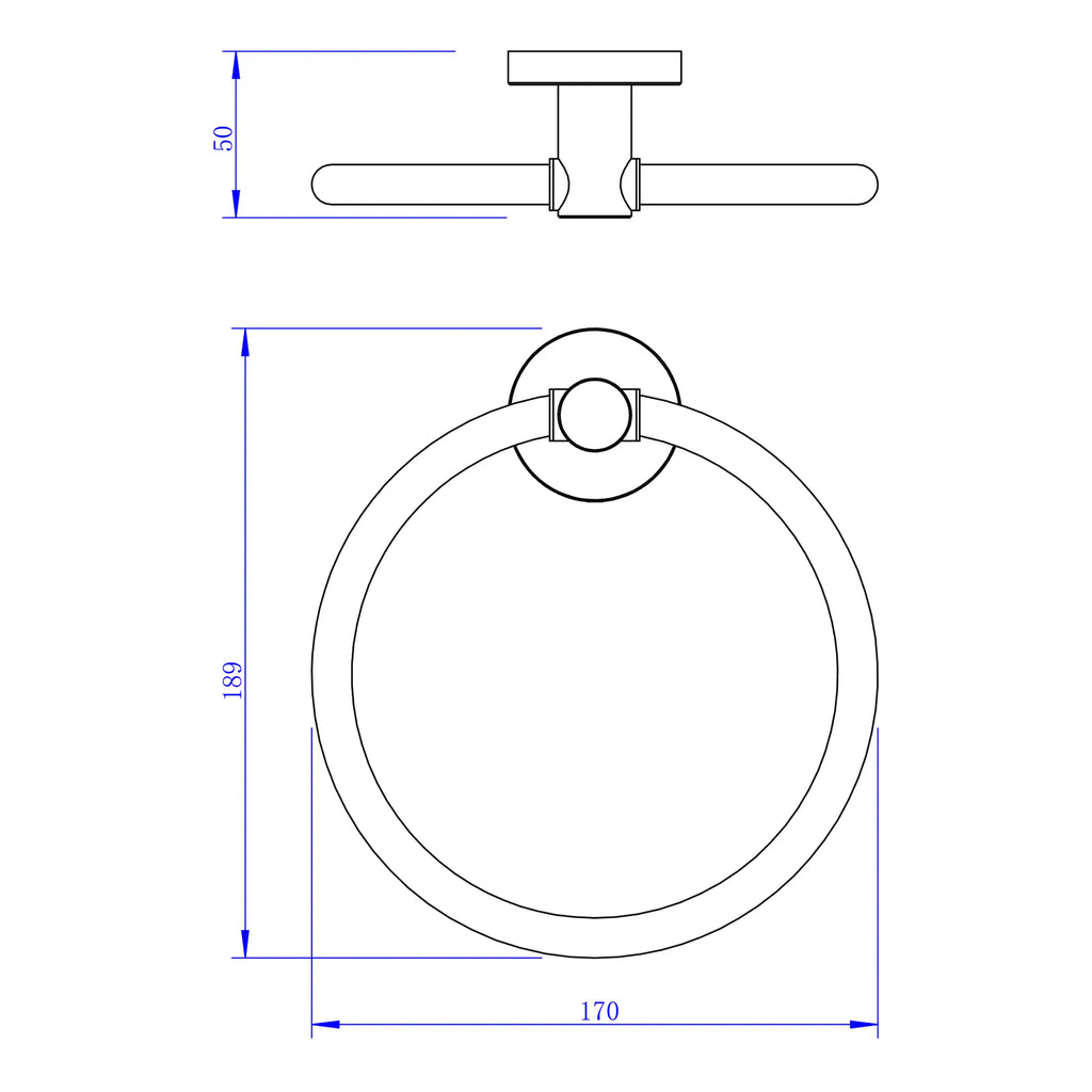 Elegant towel ring holder for contemporary bathrooms, durable brass construction with polished chrome finish, easy installation, perfect for towels and hand towels.