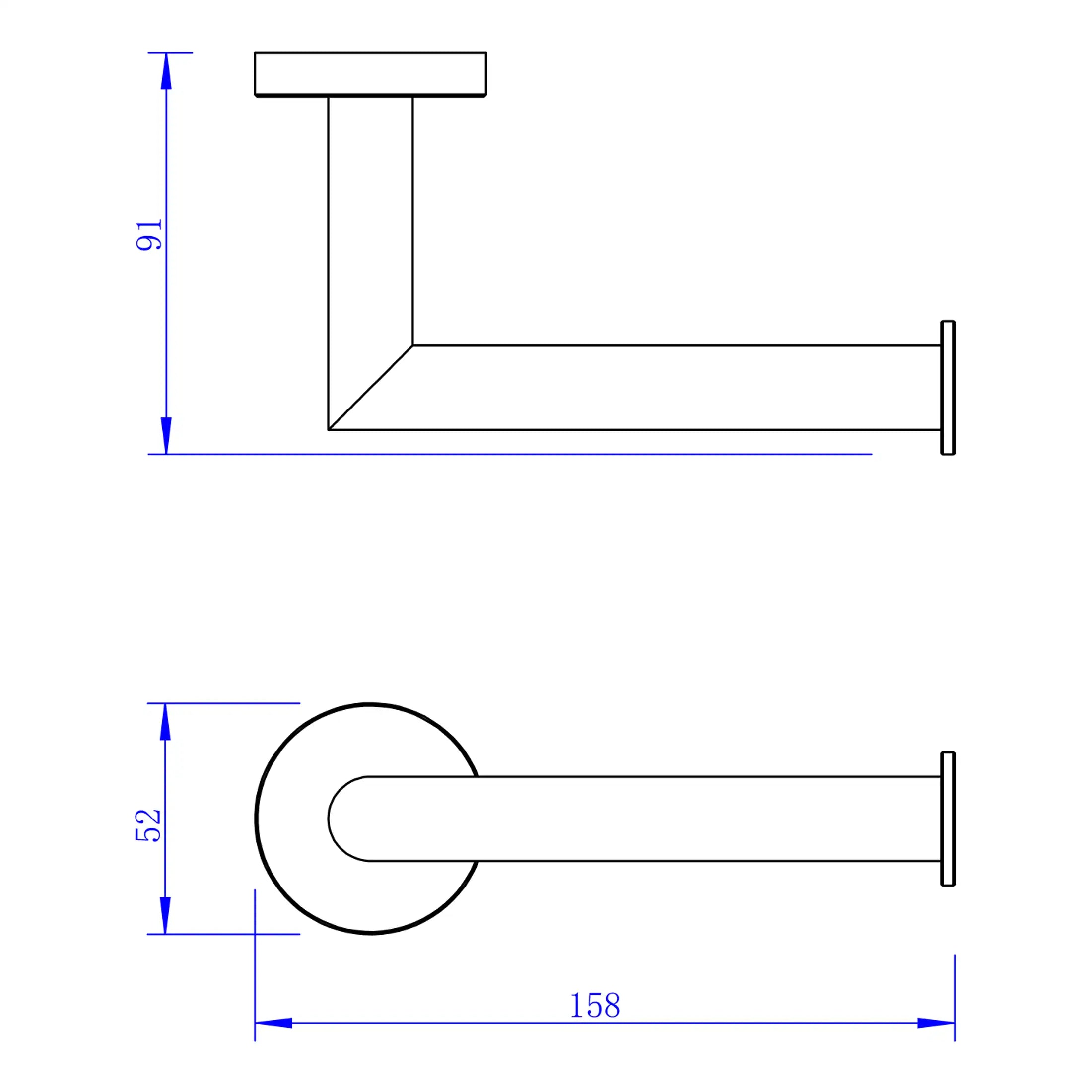 Sleek bathroom towel rail design with precise measurements, perfect for modern bathroom decor and ensuring optimal space efficiency. Ideal for towel hanging and storage solutions.