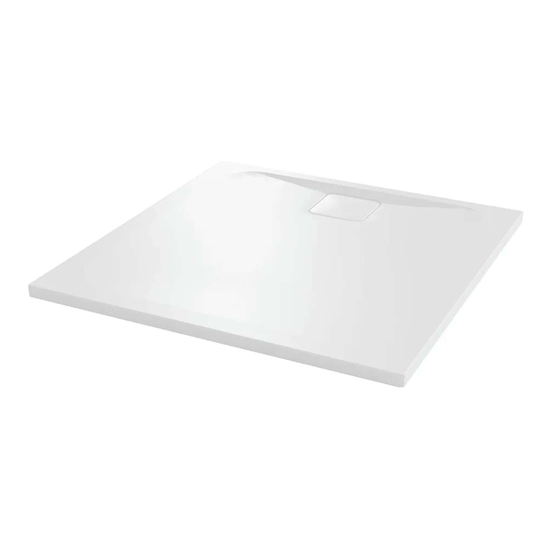 Sleek white shower base with integrated drain for modern bathroom setups, durable construction, and easy installation. Perfect for creating a stylish and functional shower enclosure.