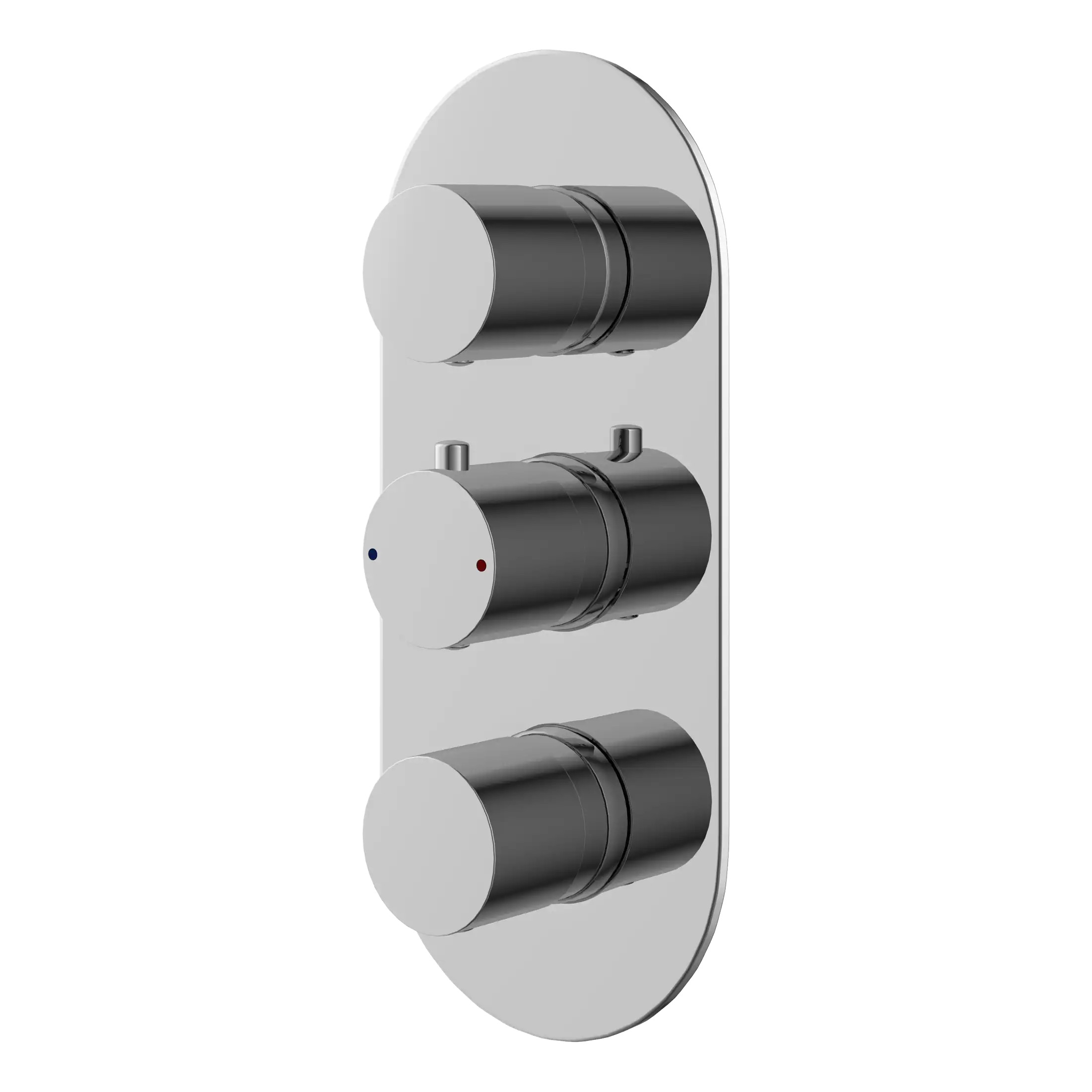 Modern thermostatic shower control valve with sleek chrome finish, ideal for contemporary bathroom renovation or upgrades, ensuring precise temperature regulation and safety.
