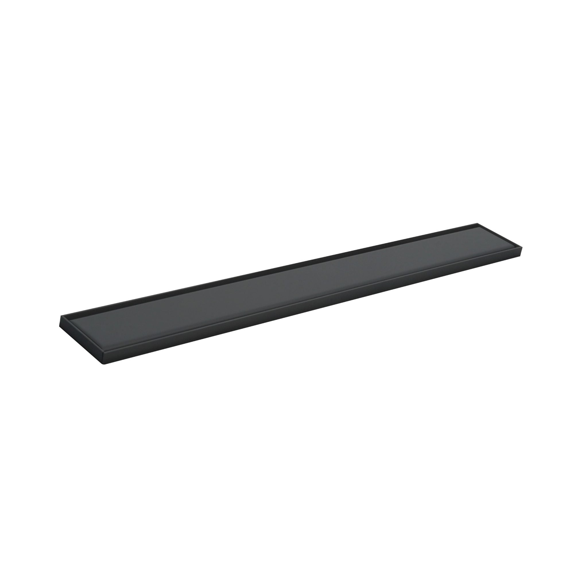 Sleek black bathroom shower drain cover for modern plumbing, durable and easy to install, ideal for creating a clean, seamless bathroom look. Perfect for contemporary bathroom designs.