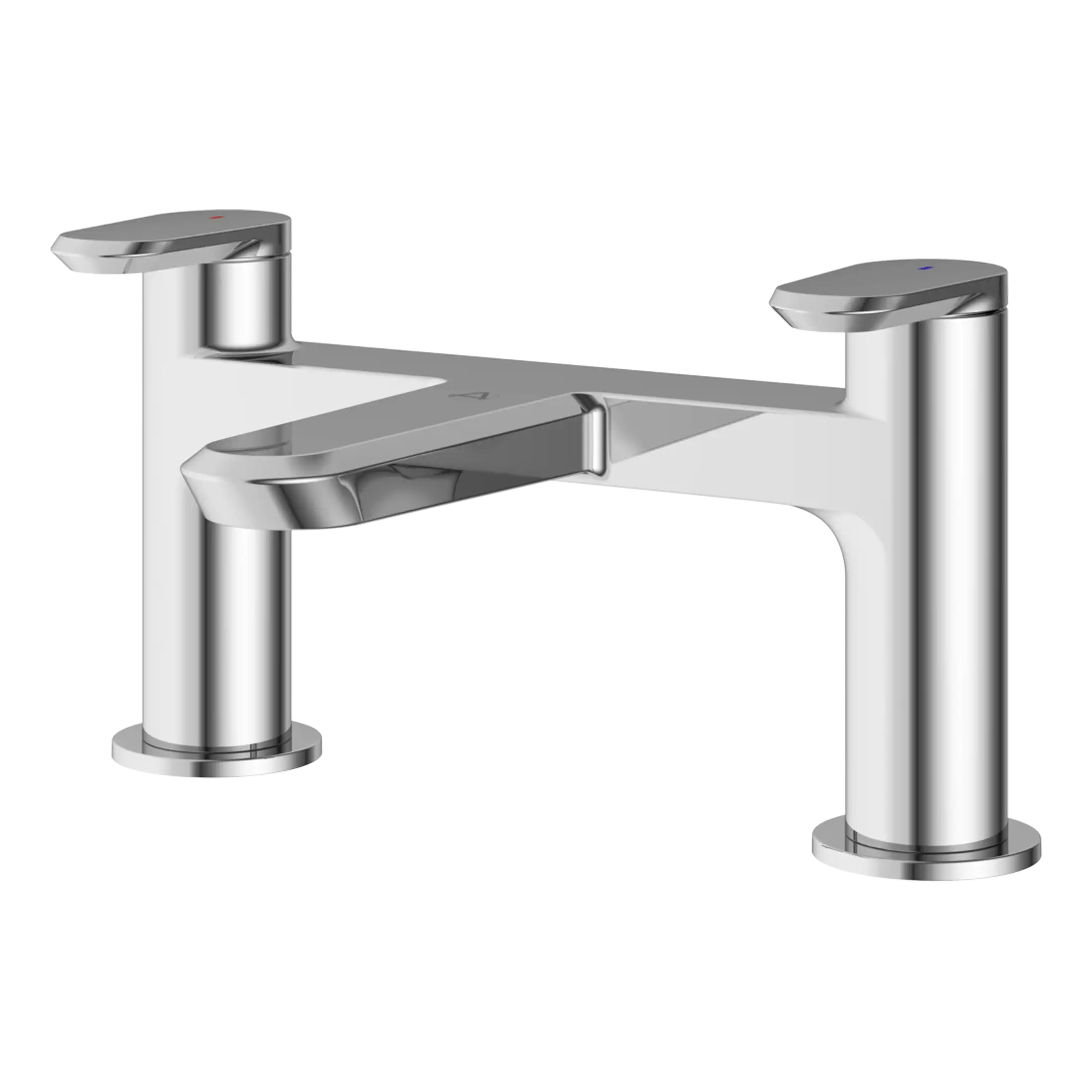Sleek modern chrome bathroom mixer tap with dual handles and a contemporary design, perfect for enhancing your bathroom aesthetics and functionality.