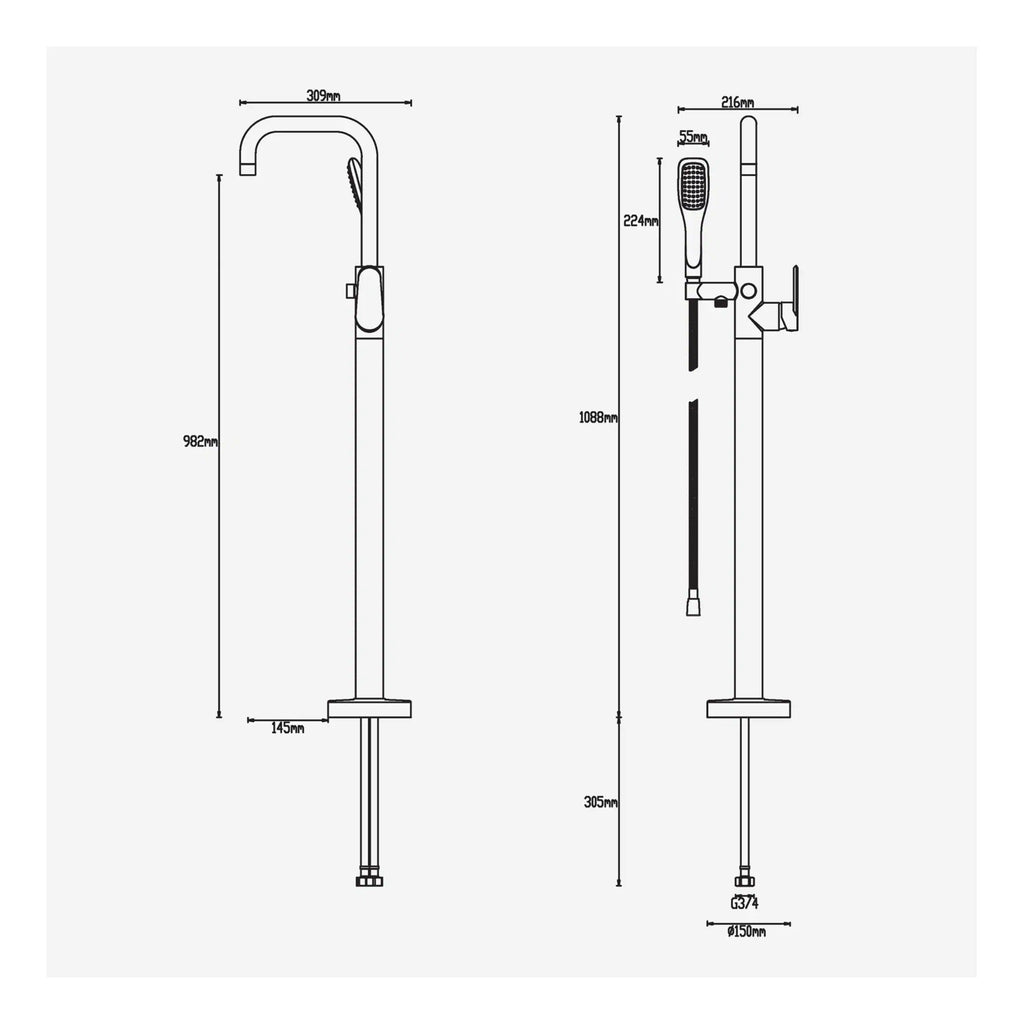 High-quality kitchen and bathroom mixer tap with handheld shower, ideal for modern bathroom or kitchen renovations, offering durability and style.
