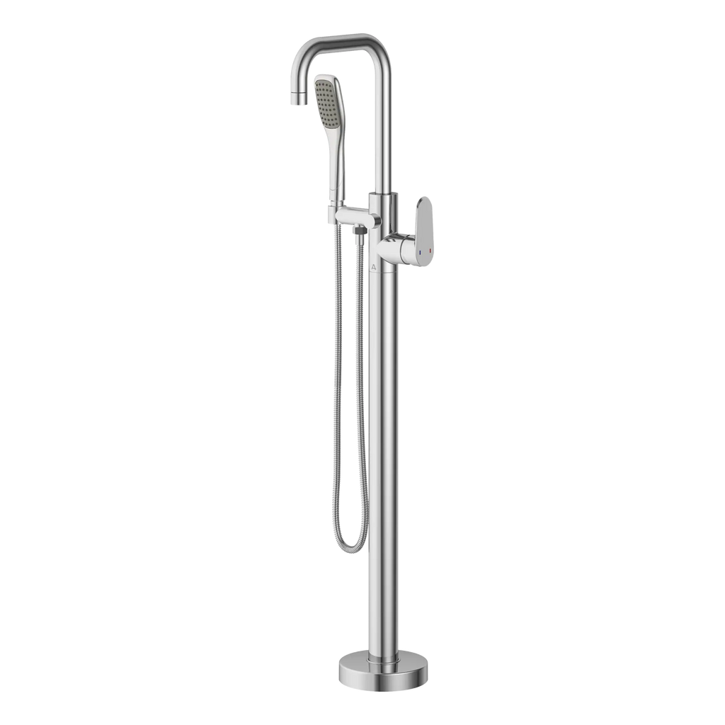 Flexible chrome kitchen tap with detachable shower head and pull-out spray for modern bathrooms.