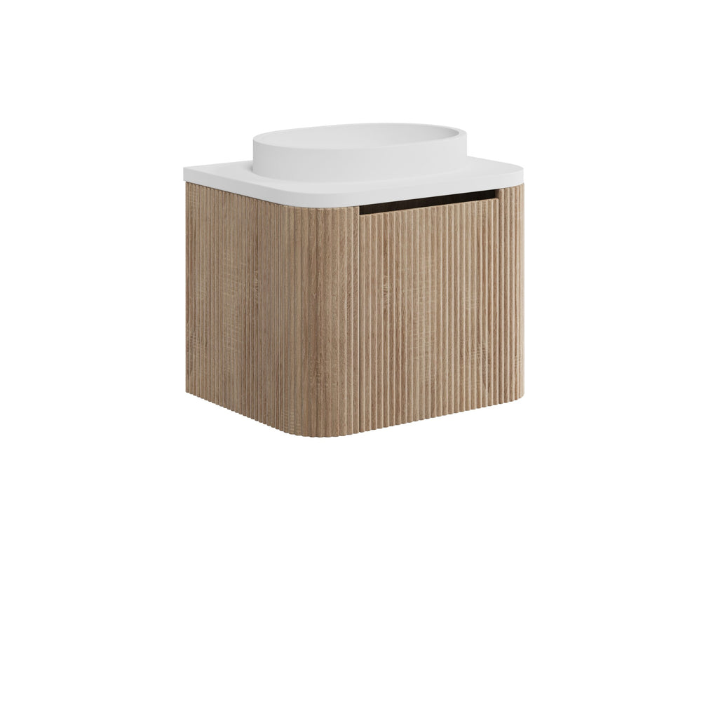 Scudo Linea Curve 600mm Fluted Vanity Unit With Basin