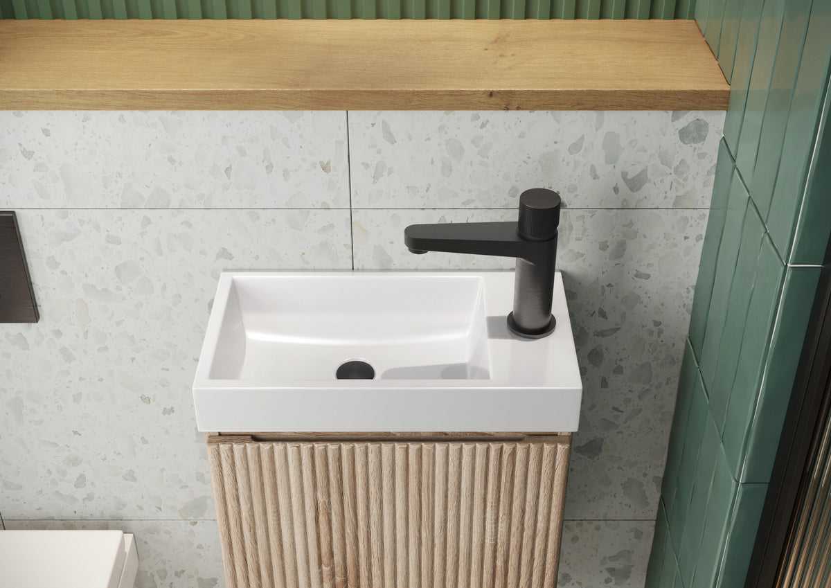 Scudo Linea Cloakroom 400mm Wall Hung Vanity Unit With Basin