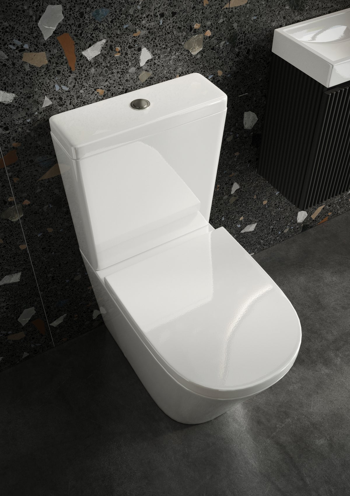 Scudo Linea Rimless Closed Back Close Coupled Toilet With Cistern & Soft Close Seat