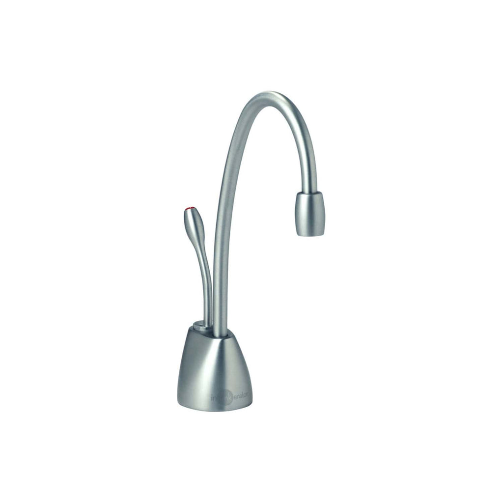 Sleek modern stainless steel kitchen tap with high-arc spout and pull-out spray head, perfect for contemporary bathroom and kitchen renovations, offering convenience and style.