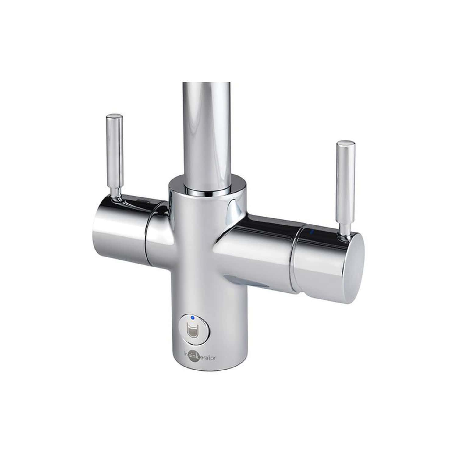 Sleek silver kitchen mixer tap with dual lever controls, stylish modern design, and durable finish, ideal for contemporary bathroom or kitchen renovations.