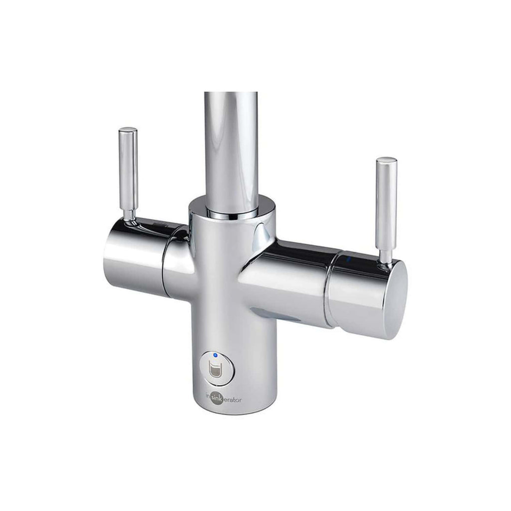 Sleek modern stainless steel kitchen tap with dual lever handles, ideal for contemporary Australian bathrooms and kitchens, providing stylish and functional water control.