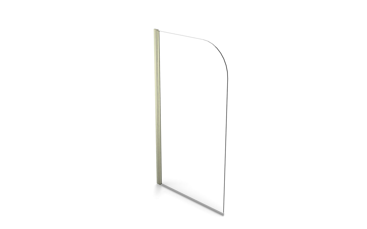Scudo Radius Bath Screen 800 x 1400mm - Brushed Nickel