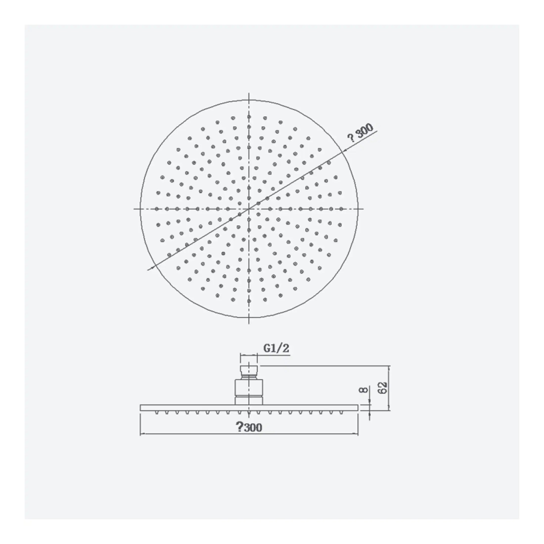 High-pressure round showerhead with adjustable spray settings, chrome finish, and durable construction for modern bathrooms. Perfect for creating a luxurious shower experience.