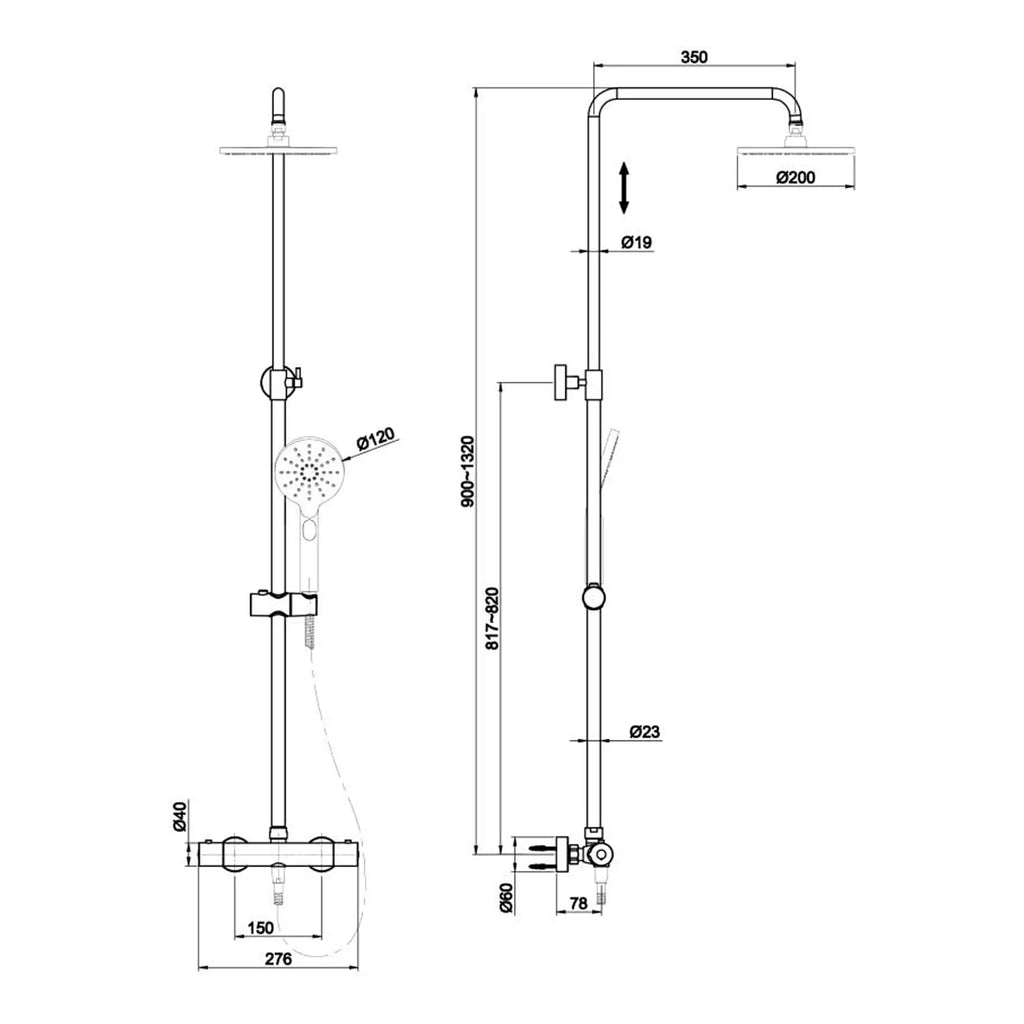 High-quality shower rail and head system for modern bathrooms with adjustable height and durable materials, ideal for stylish bathroom renovations and shower upgrades.