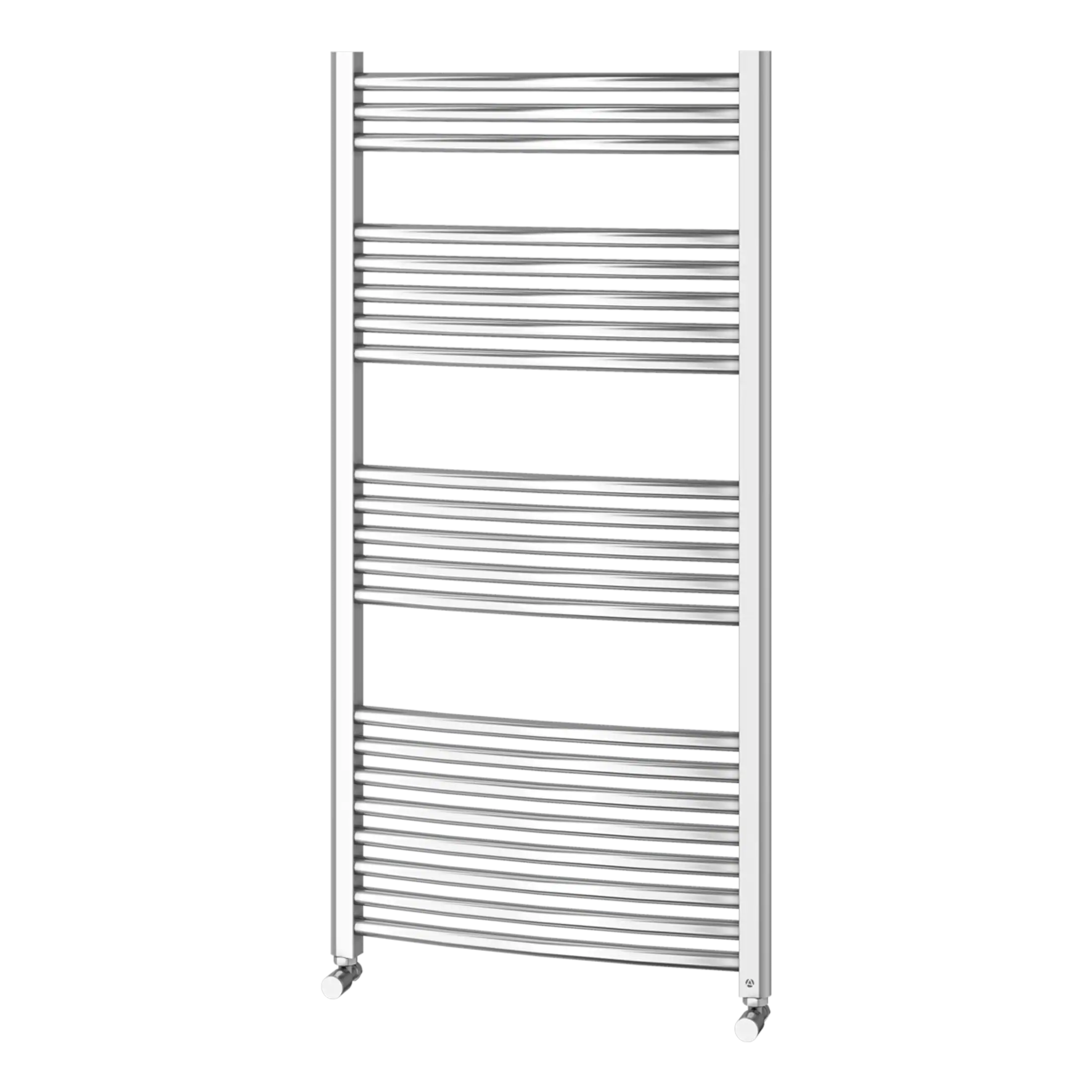Chrome heated towel rail for luxury bathroom heating and drying towels - Bubly Bathrooms.