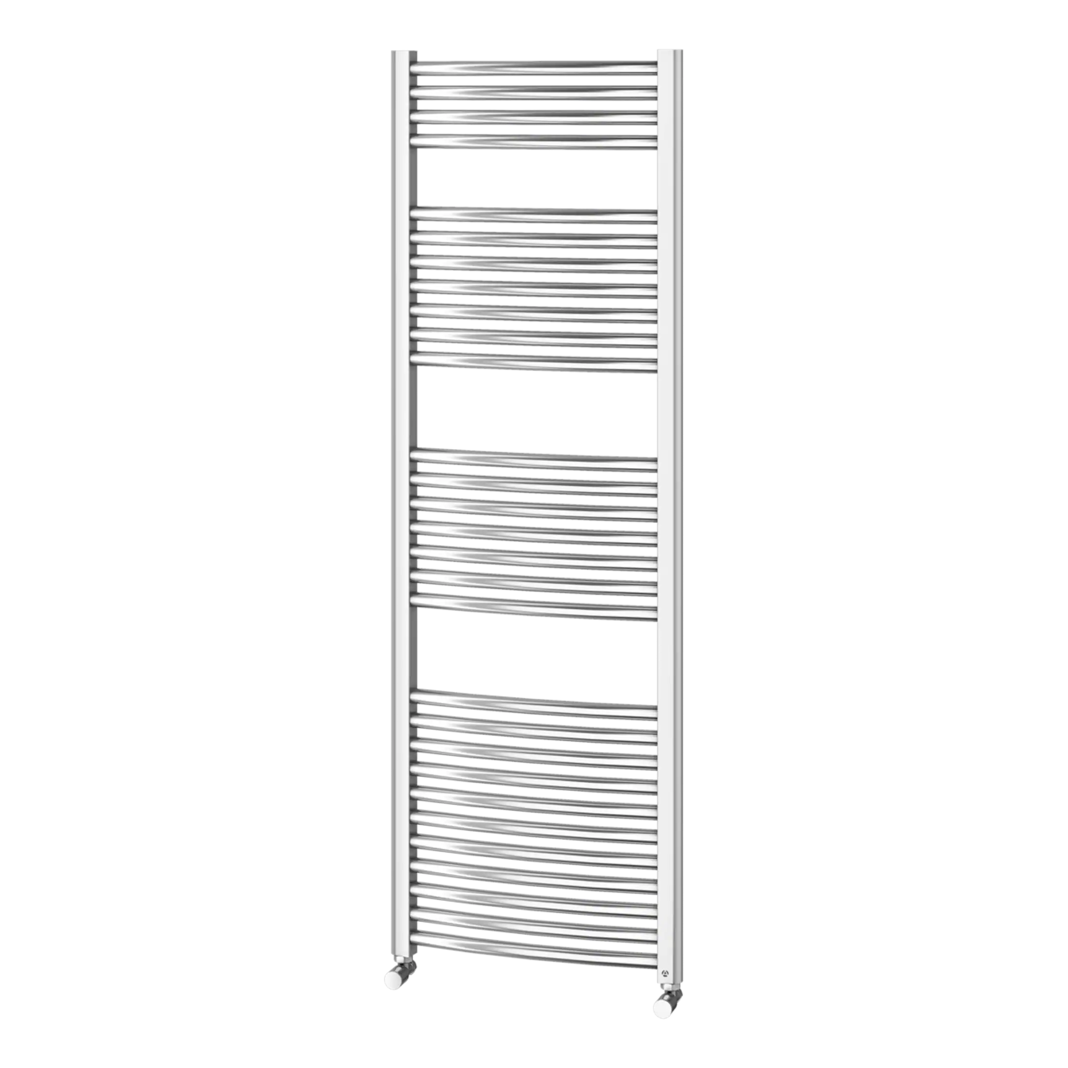 Sleek modern chrome towel radiator with horizontal bars, perfect for contemporary bathroom design, providing efficient heating and stylish towel storage, ideal for any bathroom renovation.