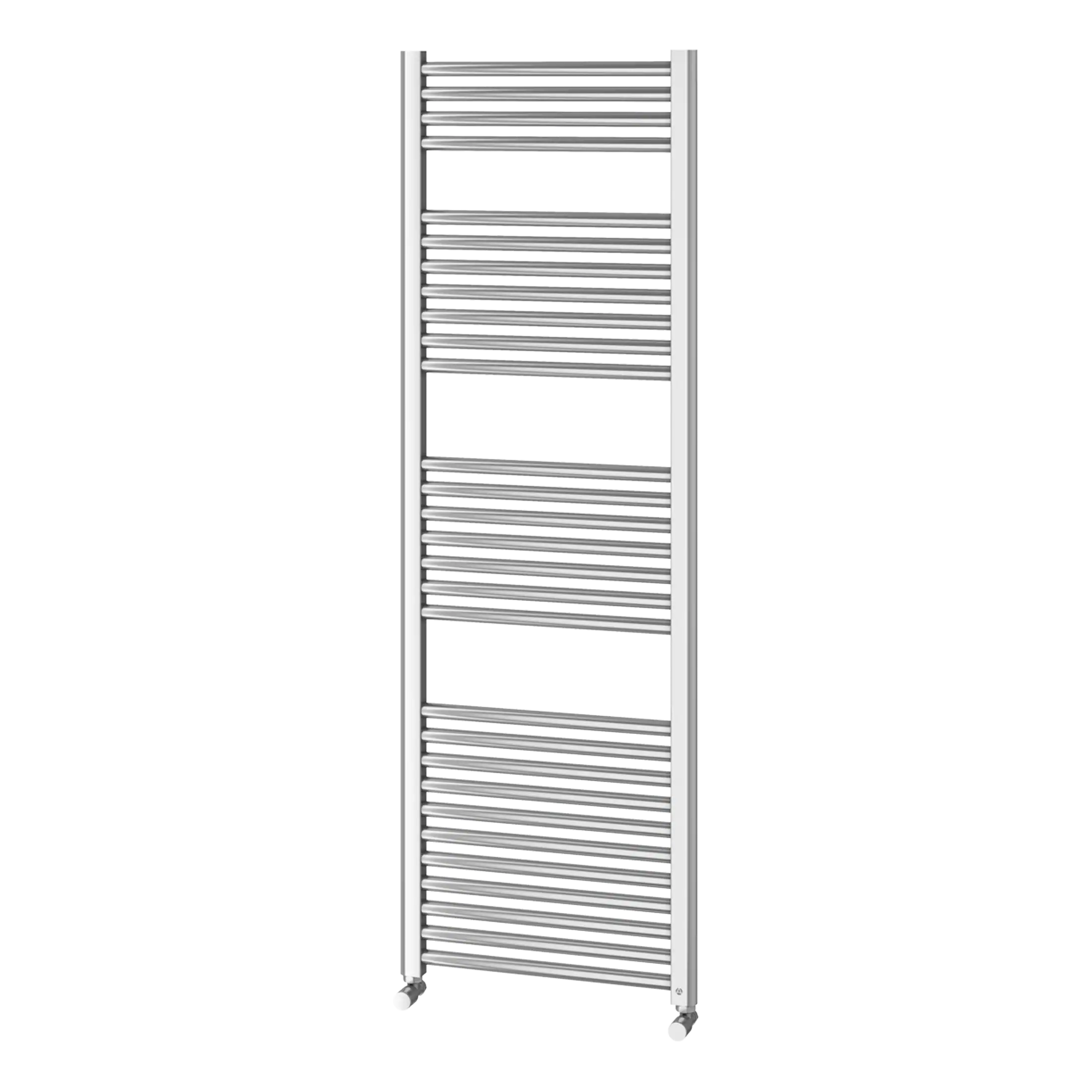 Shower towel radiator, chrome bathroom heater, heated towel rail, modern bathroom radiator, Bubly Bathrooms stainless steel towel warmer, wall-mounted towel rail, efficient bathroom heating solution, stylish bathroom accessories, contemporary towel radiator design, bathroom heating fixtures UK.