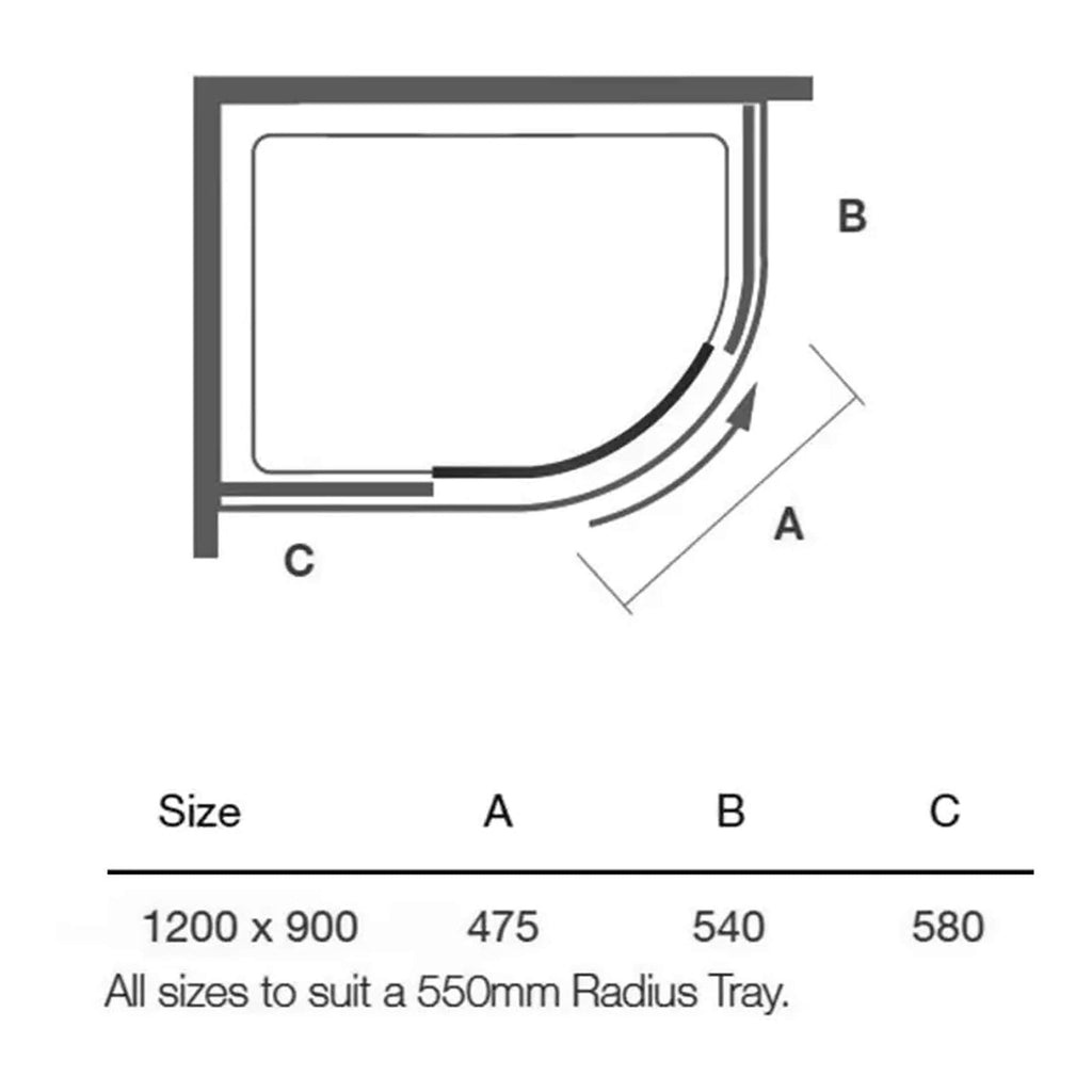 High-quality shower tray with curved design, ideal for modern bathrooms with efficient water drainage and space optimisation. Perfectly fits different bathroom layouts for stylish, functional shower areas.