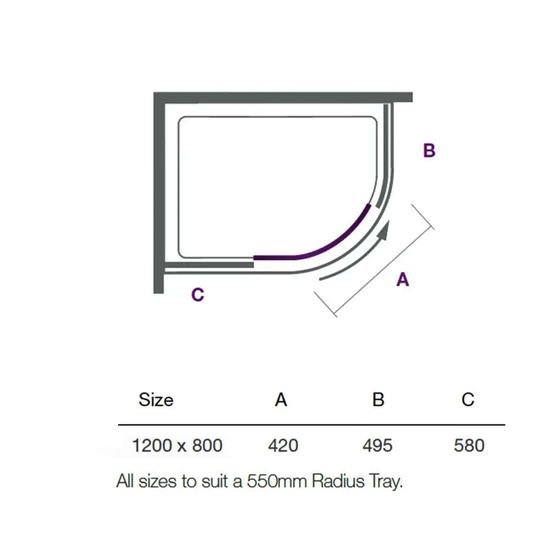 Precision shower tray dimensions with customisable sizes suitable for modern bathroom installations. Designed for optimal fitting and durability, ideal for shower enclosures.