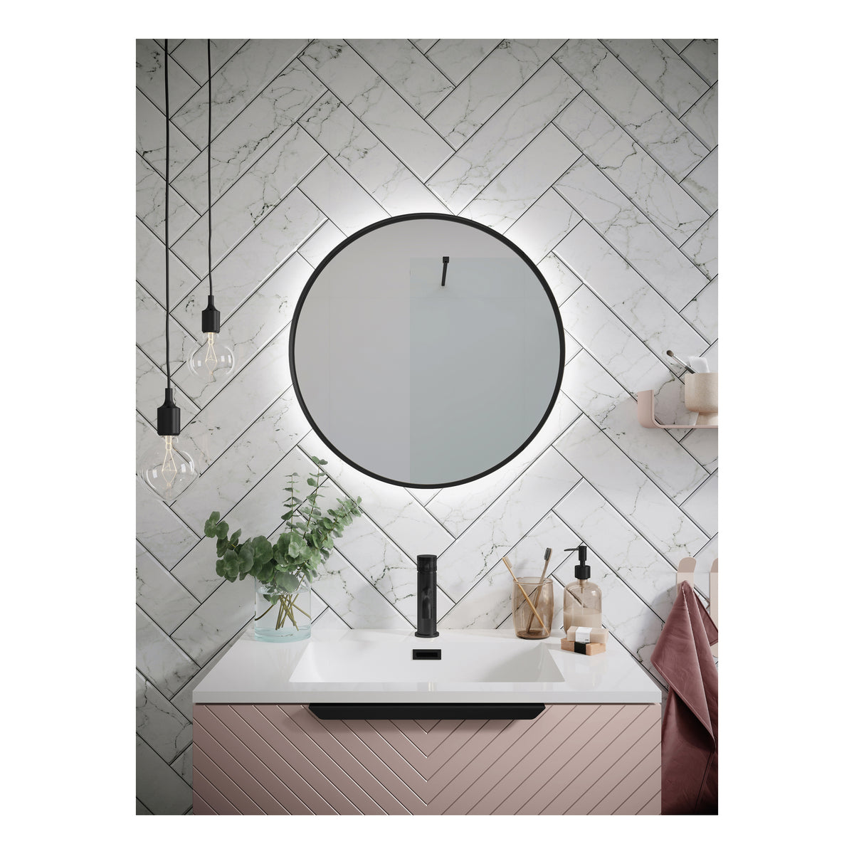 Scudo Macie Led Mirror - 600mm Wide - lifestyle