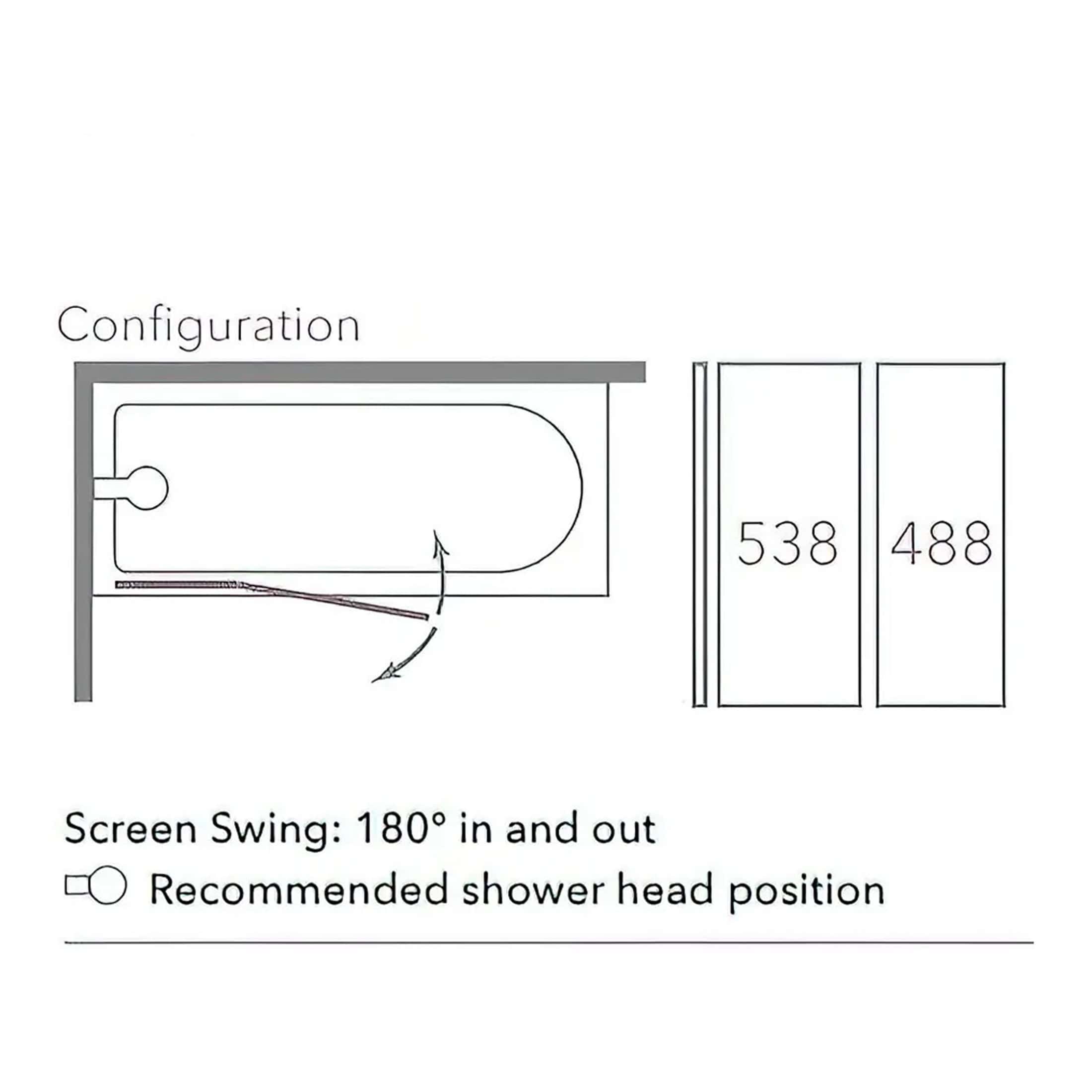Flexible bathtub installation diagram with measurements for optimal bathroom layout and shower head positioning. Suitable for modern bathroom designs and space planning.